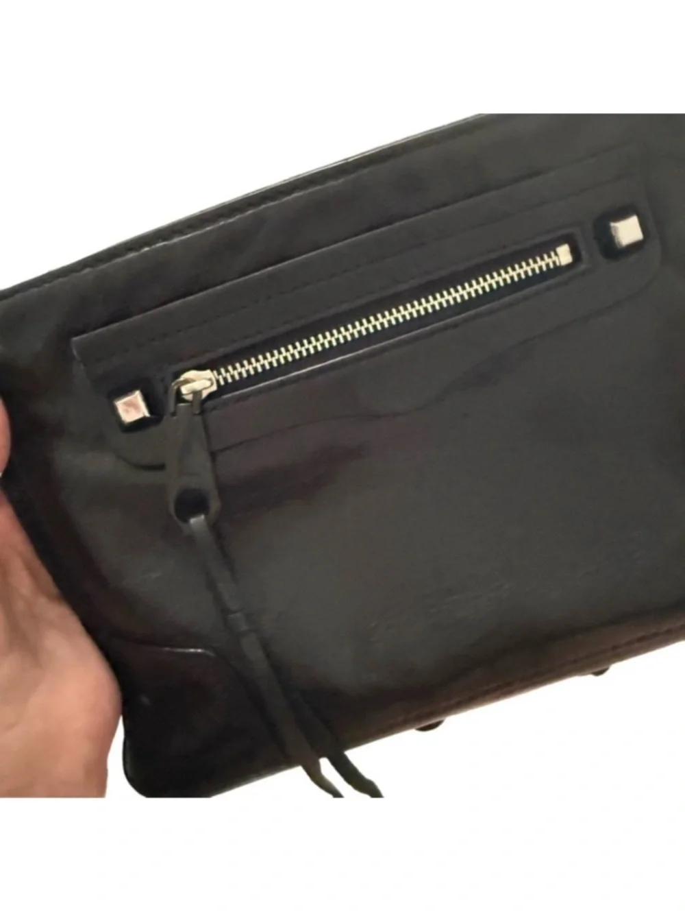 Rebecca Minkoff Convertible Crossbody Bag Leather Purse Black - Picture 12 of 13